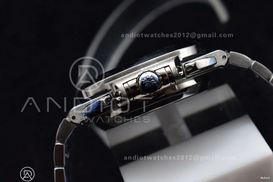 Nautilus PPF Mod Stk A7750 Date Wht SS Chrono SS 5980 0316